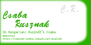 csaba rusznak business card